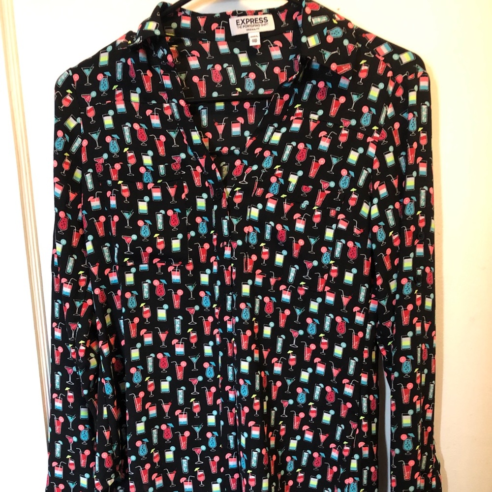 Express Portofino Original Fit *Cocktails Print